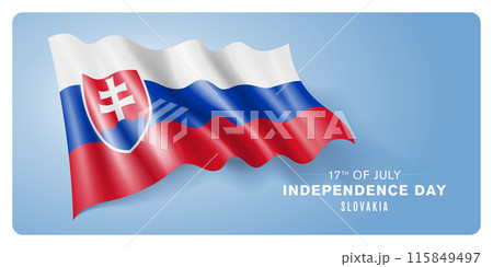 Slovakia independence day vector banner, greeting card. Slovakia independence day vector banner, greeting card. 115849497