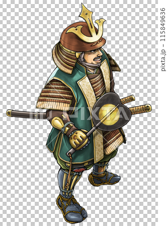 Toyotomi Hidenaga wearing armor and holding a military fan 115849636