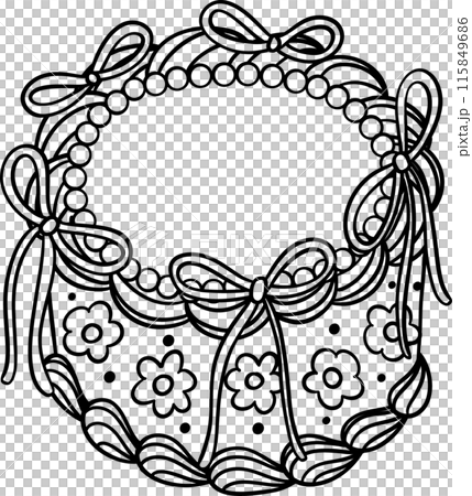 Coquette Vintage cake outline doodle 115849686