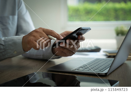 MAN work using texting MAN work using texting 115849723