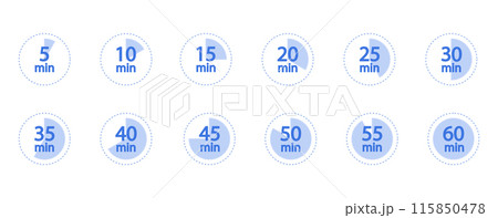Stopwatch and Timer Icons Set. Label measure time, cooking time and more. Stopwatch and Timer Icons Set. Label measure time, cooking time and more. 115850478