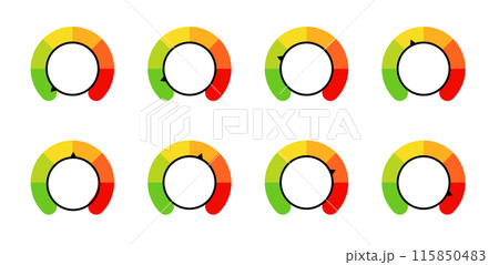 Vector Dial Gauges: Barometer Mood Template from Negative to Positive. 115850483