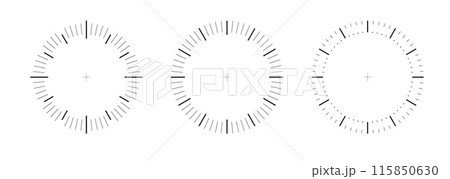 Clock face vector circle. Template analogue watches, thermometer degree or weight measuring. Speedometer or chrono meter, dot marked time scale Clock face vector circle. Template analogue watches, thermometer degree or weight measuring. Speedometer or chrono meter, dot marked time scale 115850630