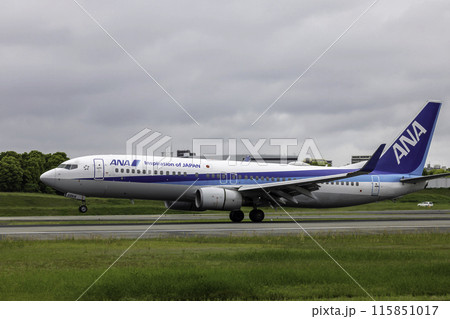 大阪空港・伊丹空港に着陸する旅客機・飛行機・全日空ボーイング737 115851017