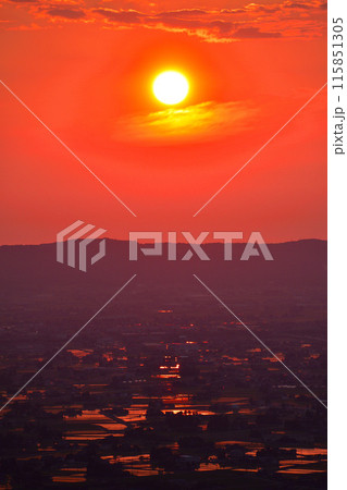夕景 散居村 夕景 散居村 115851305
