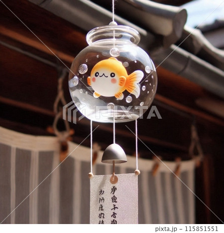 風鈴が揺れる軒下 115851551
