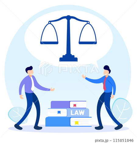 Illustration vector graphic cartoon character of law and justice 115851846