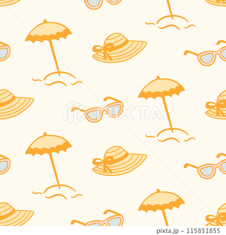 Summer beach umbrella seamless pattern background Summer beach umbrella seamless pattern background 115851855