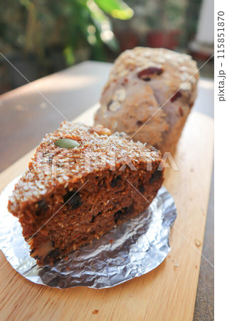 cake ,banana cake or whole grain cake and whole wheat bread or sourdough bread cake ,banana cake or whole grain cake and whole wheat bread or sourdough bread 115851870