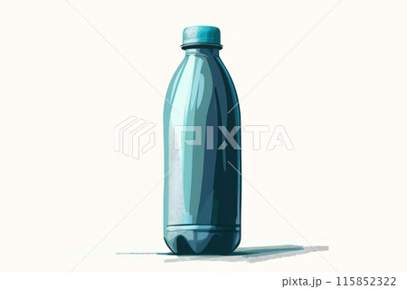 Blue plastic bottle isolated on a light background 115852322