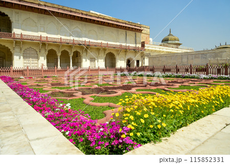 インドにあるアグラ城のとても美しい風景 インドにあるアグラ城のとても美しい風景 115852331