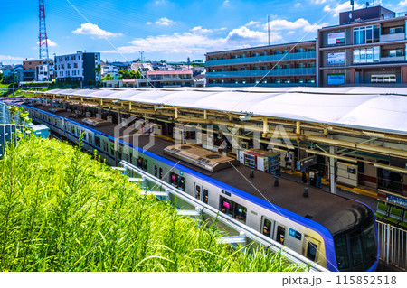 日本の川崎都市景観　東急電鉄　梶が谷駅などを望む 115852518