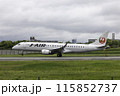 雨の大阪空港・伊丹空港に着陸する旅客機・飛行機・J-AIRエンブライエル190 115852737