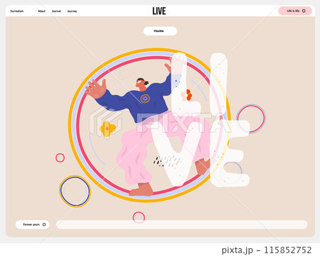 Life Unframed: Bubble -modern flat vector concept illustration of a man flying in the giant bubble. Metaphor of unpredictability, imagination, whimsy, cycle of existence, play, growth and discovery Life Unframed: Bubble -modern flat vector concept illustration of a man flying in the giant bubble. Metaphor of unpredictability, imagination, whimsy, cycle of existence, play, growth and discovery 115852752