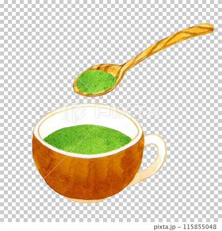 ほうれん草のポタージュと木製スプーン 料理・食べ物の手描き水彩イラスト素材 ほうれん草のポタージュと木製スプーン 料理・食べ物の手描き水彩イラスト素材 115855048
