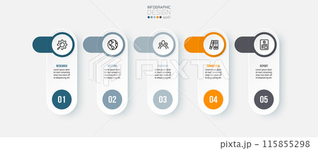Timeline chart business infographic template. 115855298