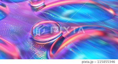 Vibrant Abstract Image of Water Droplets Reflecting Colorful Light Patterns 115855346