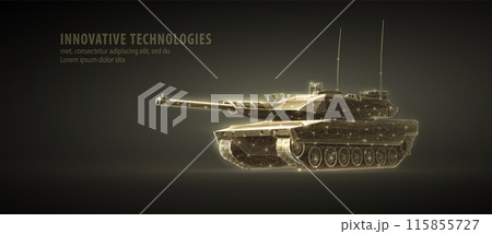 Tank on the khaki background .War weaponry, Armored tank Tank on the khaki background .War weaponry, Armored tank 115855727
