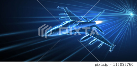 Fighter jet. Military aircraft, Aerospace innovation, AI in Air defense 115855760
