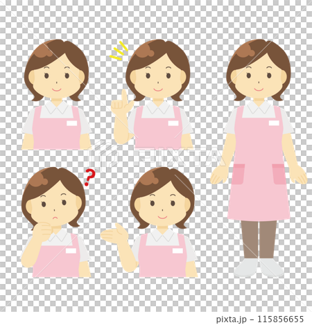 穿著圍裙的女人的插圖 穿著圍裙的女人的插圖 115856655