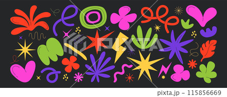 Abstract geometric shapes, freeform figures, organic nature simple summer objects Abstract geometric shapes, freeform figures, organic nature simple summer objects 115856669