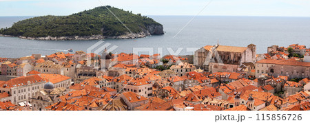 Scenic vief from the roofs of downtown Dubrovnik Scenic vief from the roofs of downtown Dubrovnik 115856726