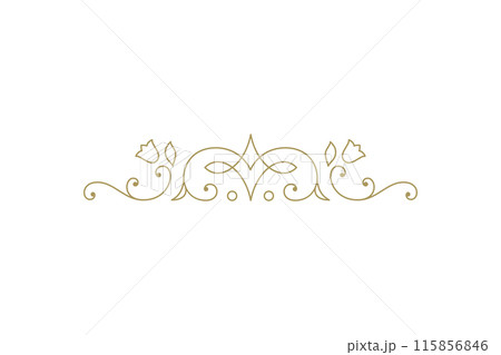 Vintage ornament swirl text divider filigree calligraphic vector illustration Vintage ornament swirl text divider filigree calligraphic vector illustration 115856846