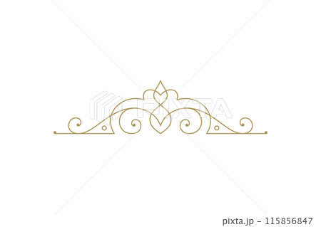 Vintage ornament swirl text divider filigree calligraphic vector illustration Vintage ornament swirl text divider filigree calligraphic vector illustration 115856847
