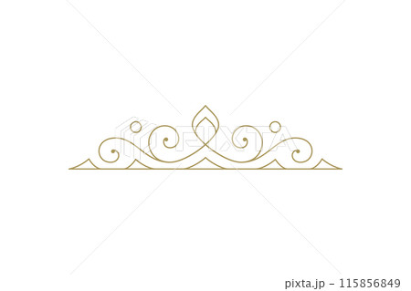 Vintage ornament swirl text divider filigree calligraphic vector illustration 115856849