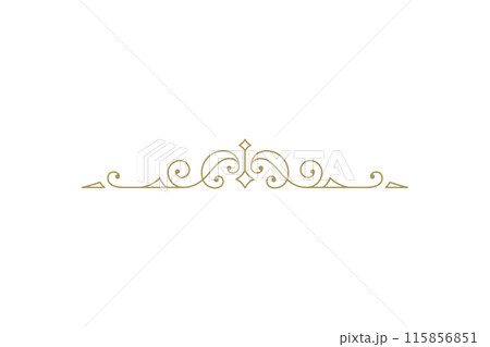 Vintage ornament swirl text divider filigree calligraphic vector illustration 115856851