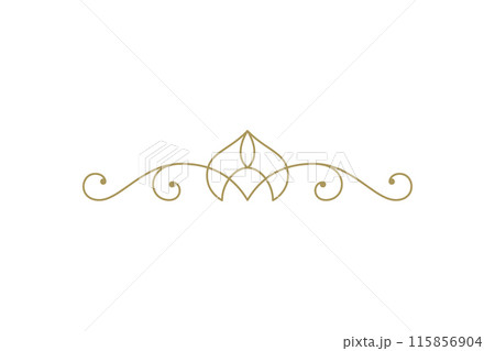 Vintage ornament swirl text divider filigree calligraphic vector illustration 115856904