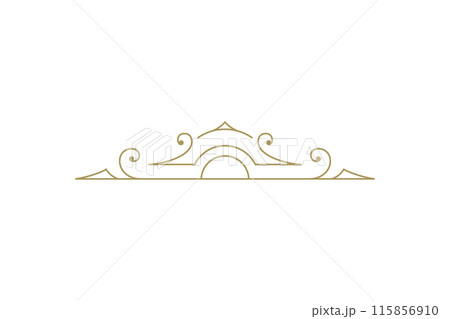 Vintage ornament swirl text divider filigree calligraphic vector illustration 115856910