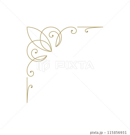 Decorative vintage ornament frame corner vector design element 115856931