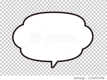 The vector data is a downward cloud-shaped speech bubble with adjustable line width. The vector data is a downward cloud-shaped speech bubble with adjustable line width. 115857249