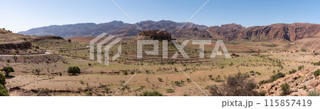 Great panoramic landscape of the Anti-Atlas mountains 115857419