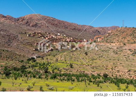 Great panoramic landscape of the Anti-Atlas mountains Great panoramic landscape of the Anti-Atlas mountains 115857433