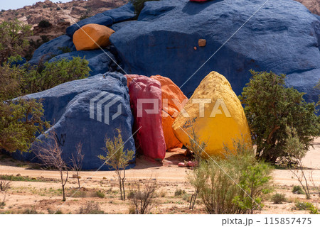 Great panoramic landscape of the Anti-Atlas mountains 115857475