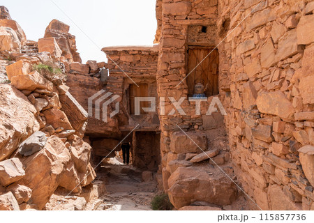 Hiking through the old Id Aissa agadir, an old granary in Amtoudi Hiking through the old Id Aissa agadir, an old granary in Amtoudi 115857736