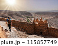 Hiking through the old Id Aissa agadir, an old granary in Amtoudi 115857749