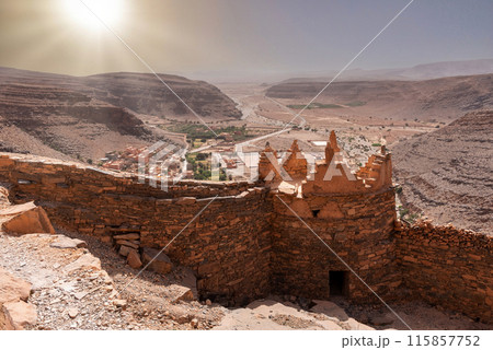 Hiking through the old Id Aissa agadir, an old granary in Amtoudi 115857752