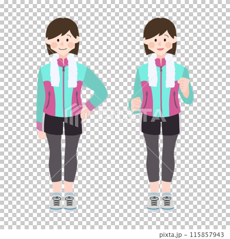 手繪向量圖的一個女人走路 115857943