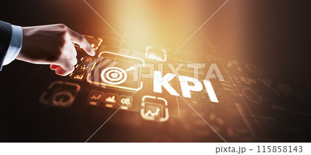 KPI Key Performance Indicator Business Internet Technology Concept on Virtual Screen 115858143