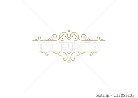 Vintage ornament swirl text divider filigree calligraphic vector illustration 115859135