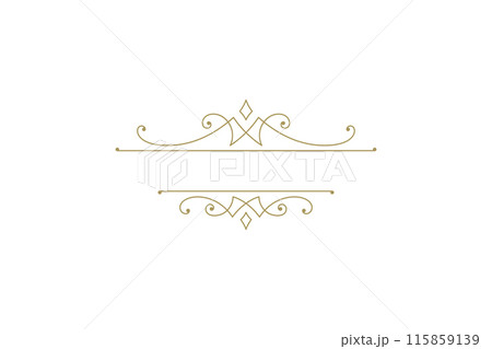Vintage ornament swirl text divider filigree calligraphic vector illustration Vintage ornament swirl text divider filigree calligraphic vector illustration 115859139