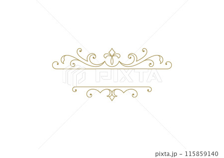 Vintage ornament swirl text divider filigree calligraphic vector illustration Vintage ornament swirl text divider filigree calligraphic vector illustration 115859140