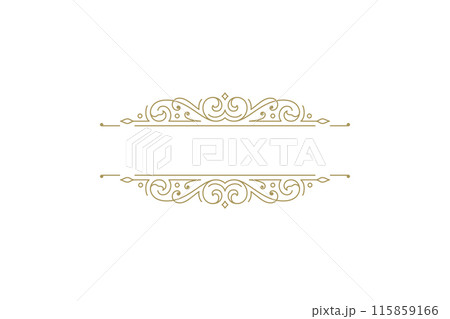 Vintage ornament swirl text divider filigree calligraphic vector illustration Vintage ornament swirl text divider filigree calligraphic vector illustration 115859166