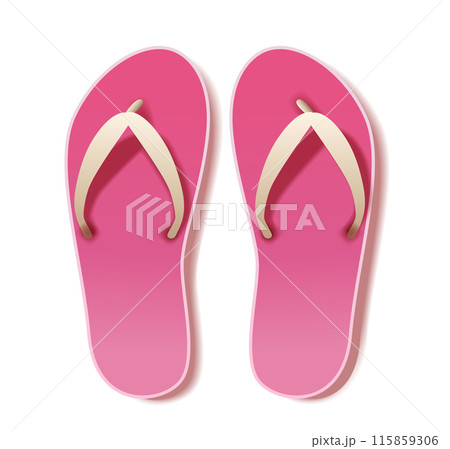 Pink flip flops summer beach footwear isolated on white background Pink flip flops summer beach footwear isolated on white background 115859306