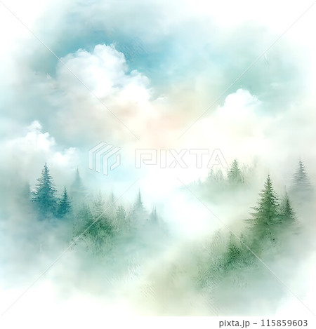 霧に包まれる森 霧に包まれる森 115859603