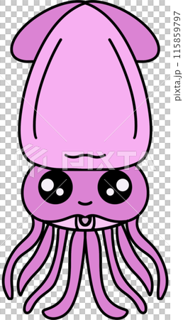 cartoon pink of squid 115859797