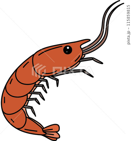 illustration of cartoon shrimp illustration of cartoon shrimp 115859815